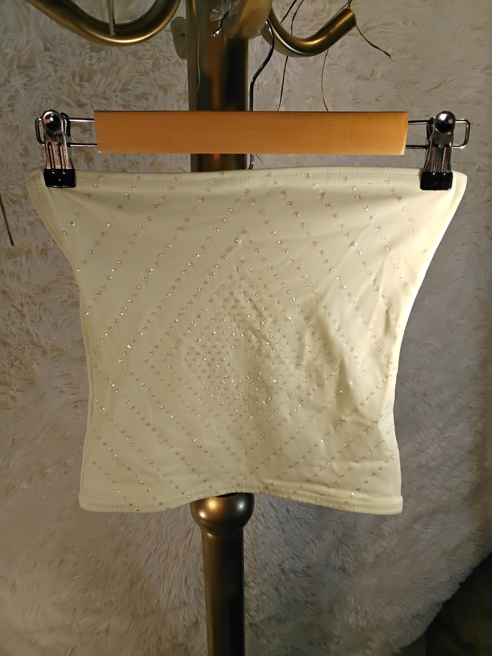 Womens Light Green Embellished Tube Top - Picture 2 of 2